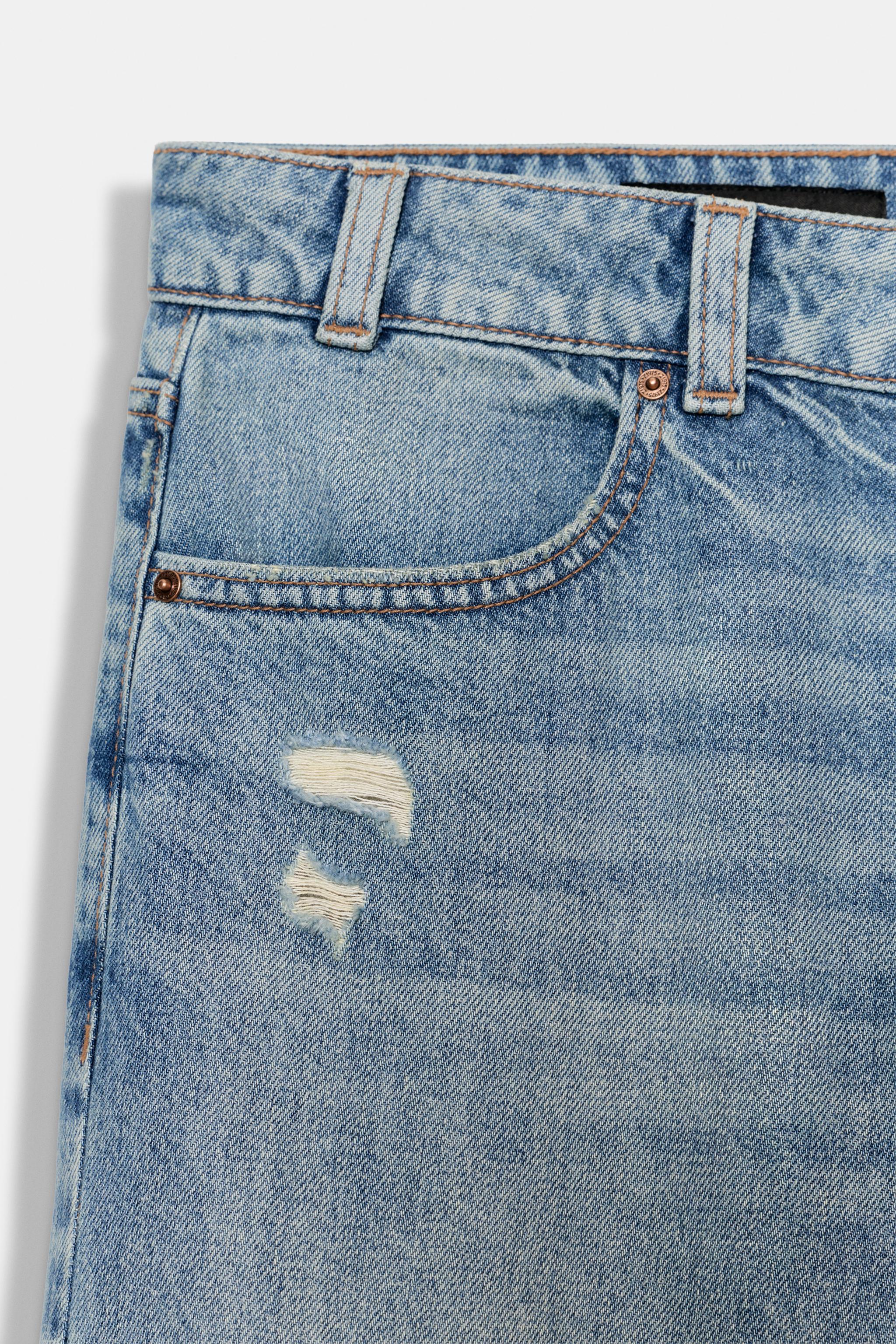 Z1975 RIPPED LOW RISE STRAIGHT JEANS